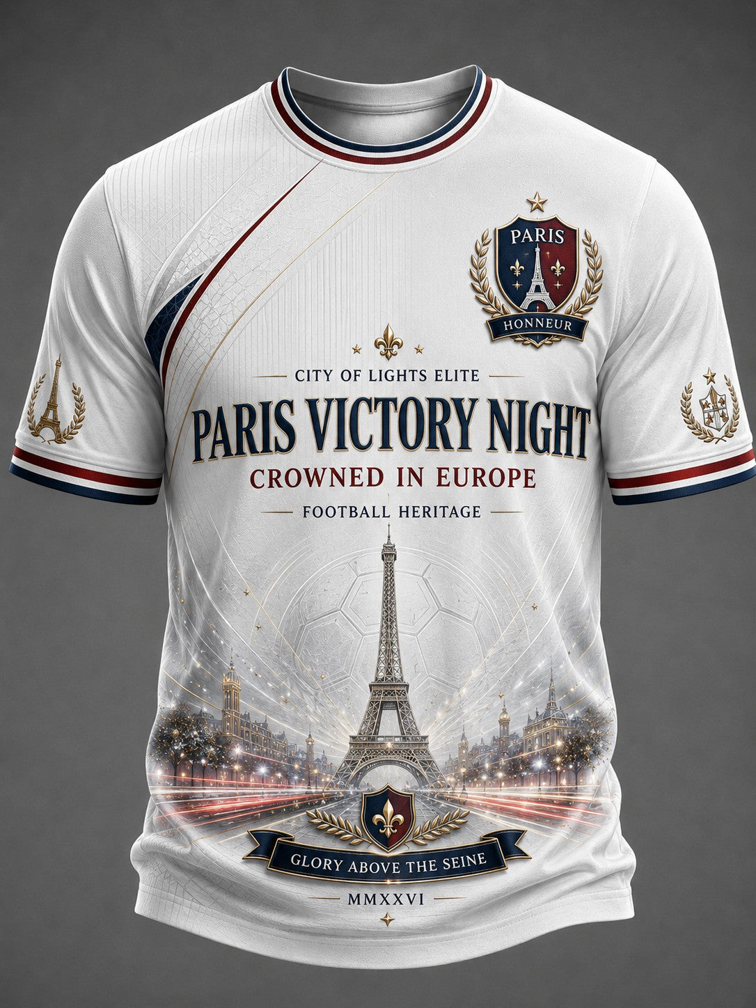 T-shirt imprimé pour hommes sur le championnat de football parisien