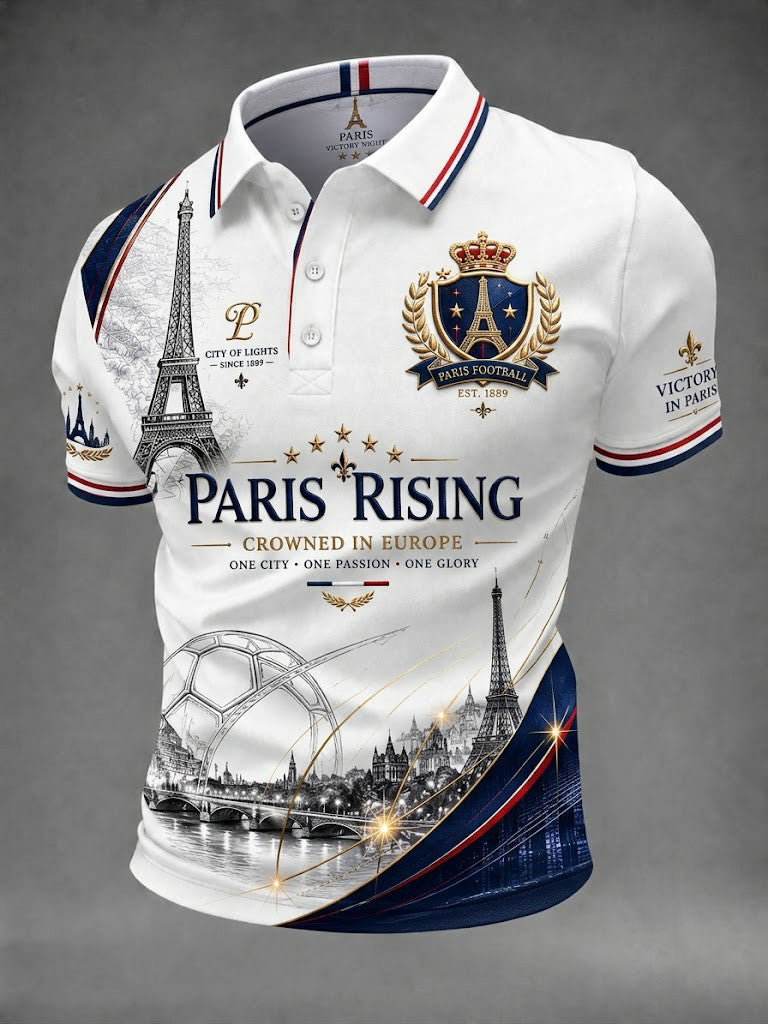 Chemise imprimée pour hommes sur le championnat de football de Paris