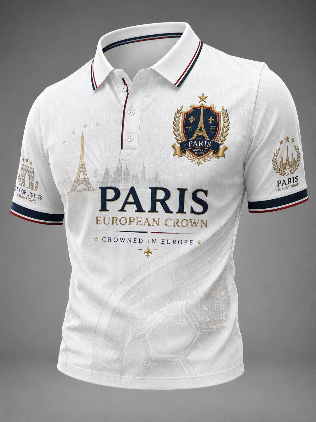 Chemise imprimée pour hommes sur le championnat de football de Paris