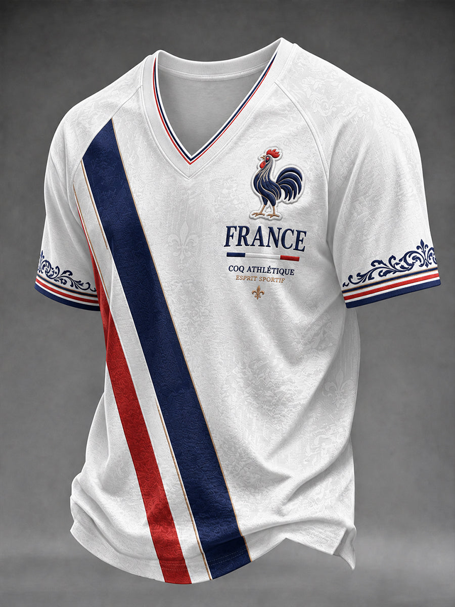 T-shirt col en V France Football pour homme