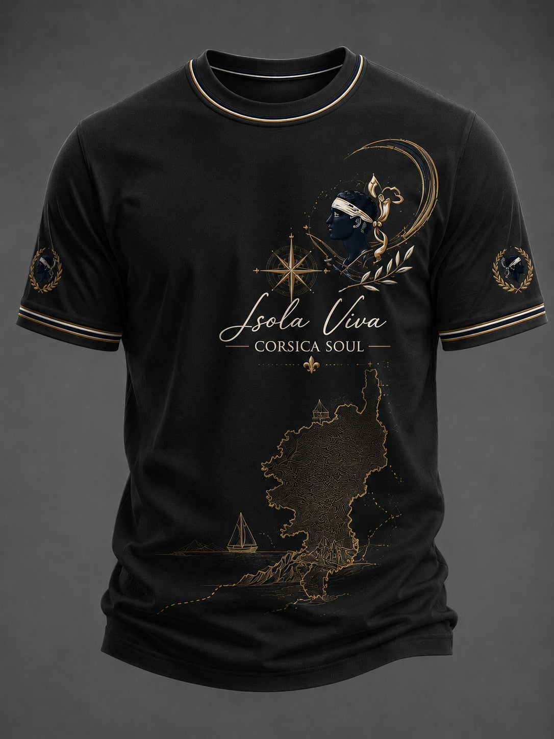 T-shirt pour homme imprimé du drapeau de la Corse