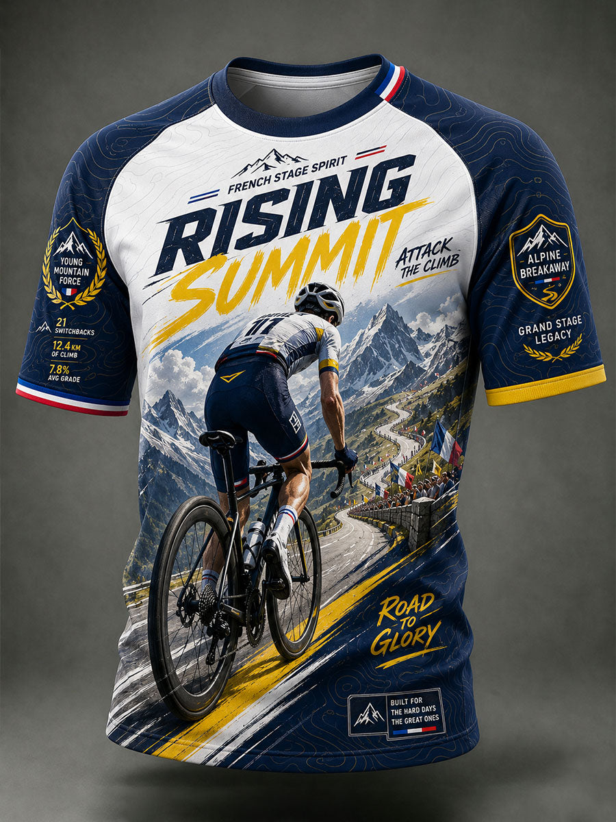 T-shirt à manches courtes pour la course cycliste masculine