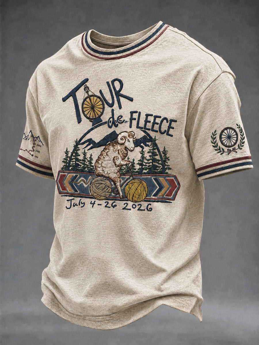 T-shirt manches courtes en polaire pour homme, collection Tour de France