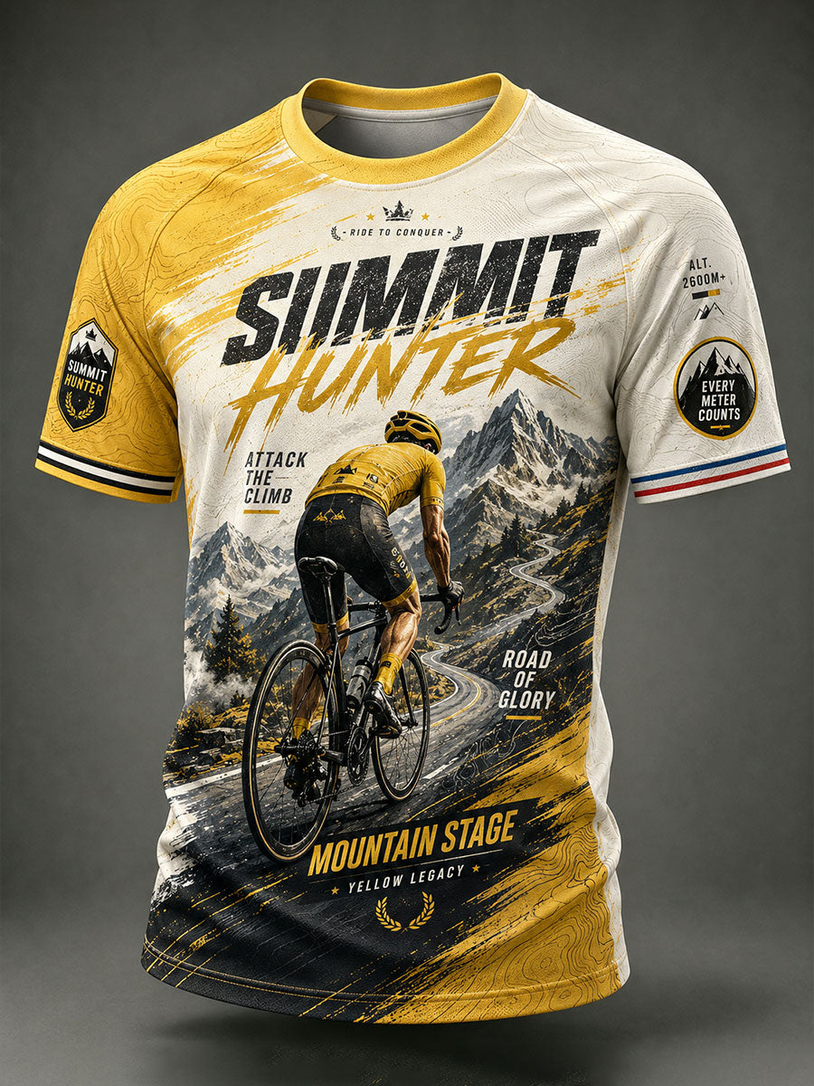 T-shirt à manches courtes pour la course cycliste masculine