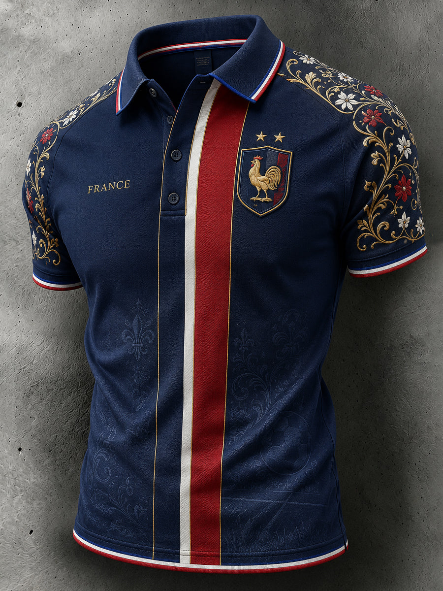 Polo homme imprimé France Football