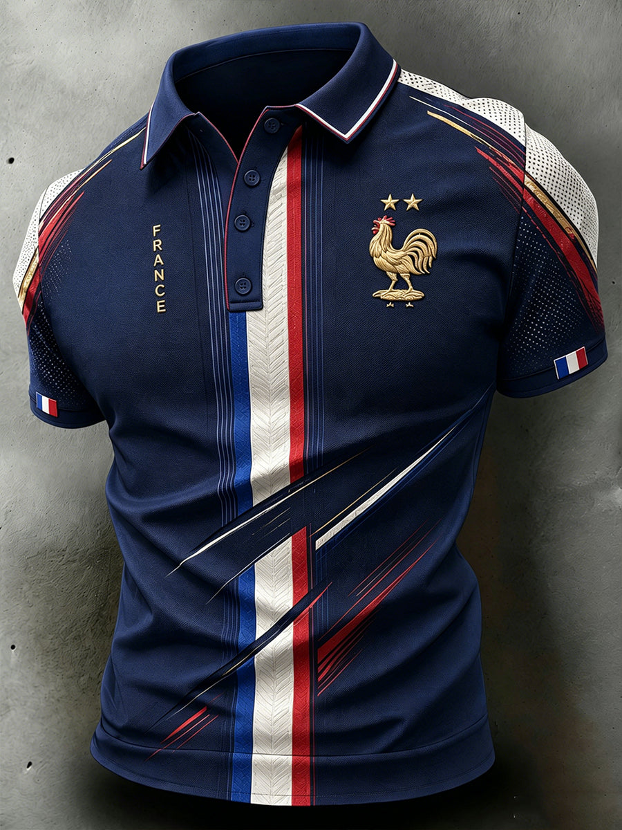 Polo homme imprimé France Football