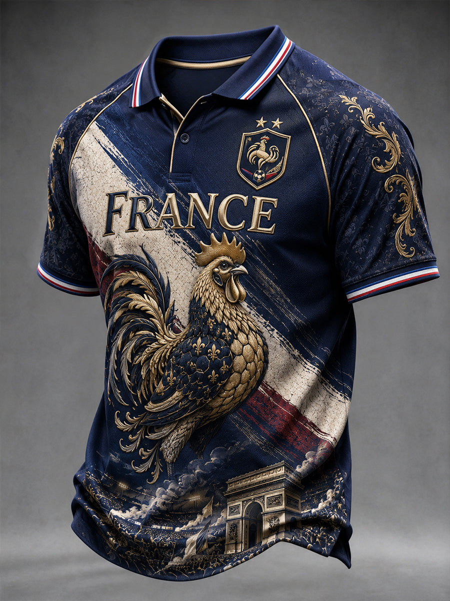 Polo homme imprimé France Football