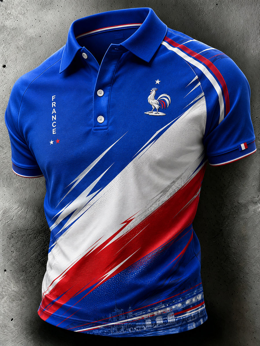 Polo homme imprimé France Football