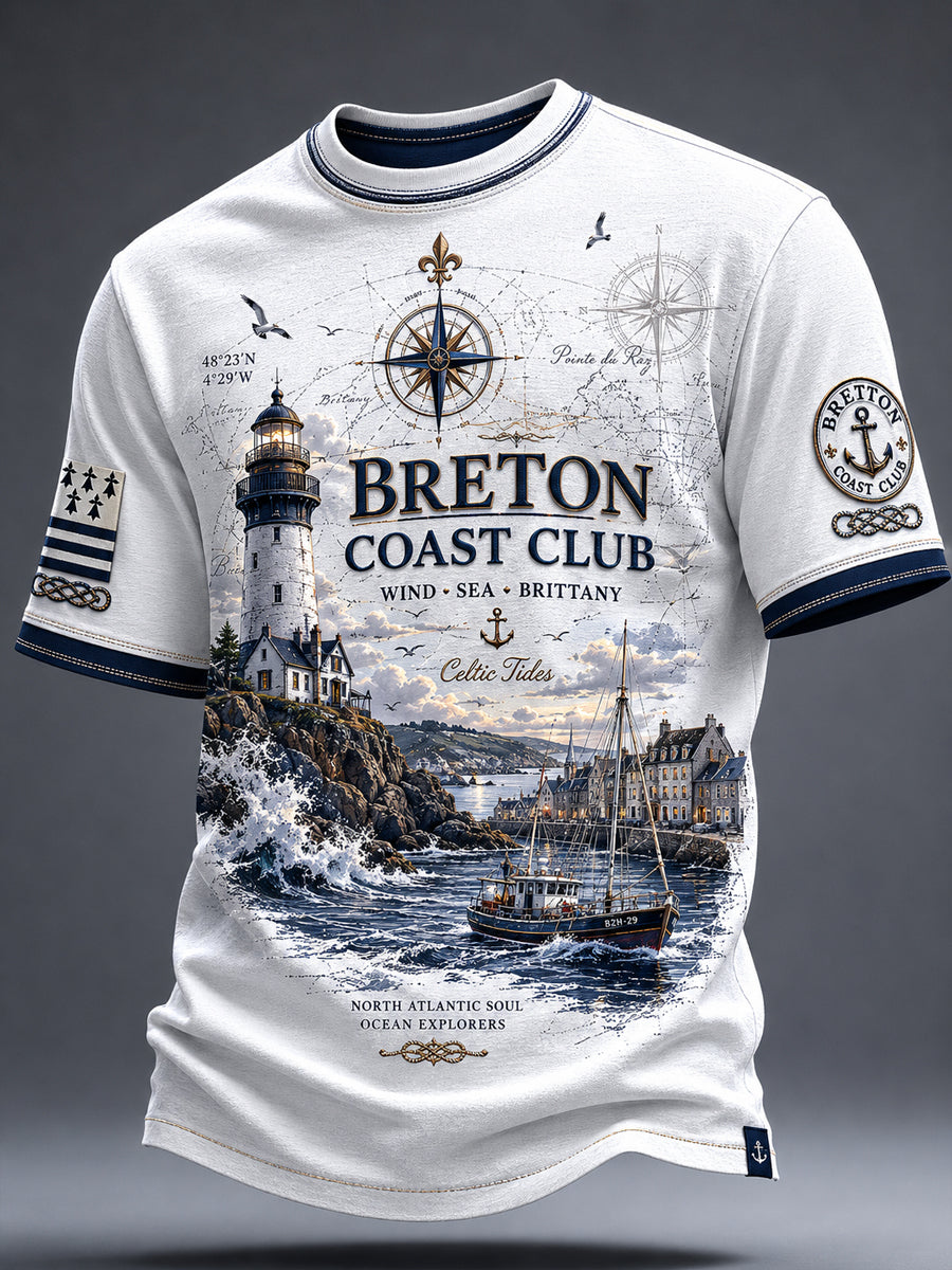 T-shirt pour hommes imprimé celtique de Bretagne, France