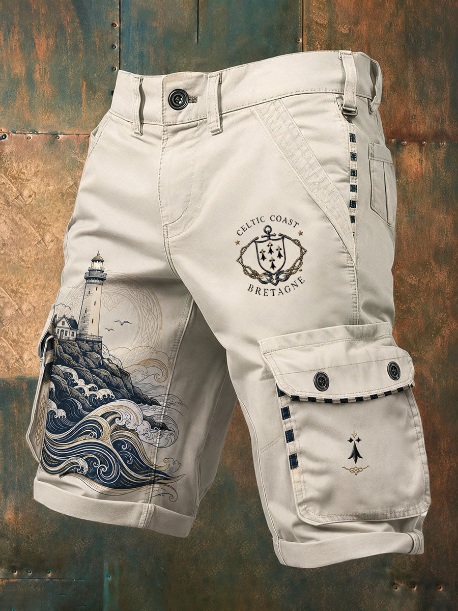 Shorts à imprimé celtique breton pour hommes