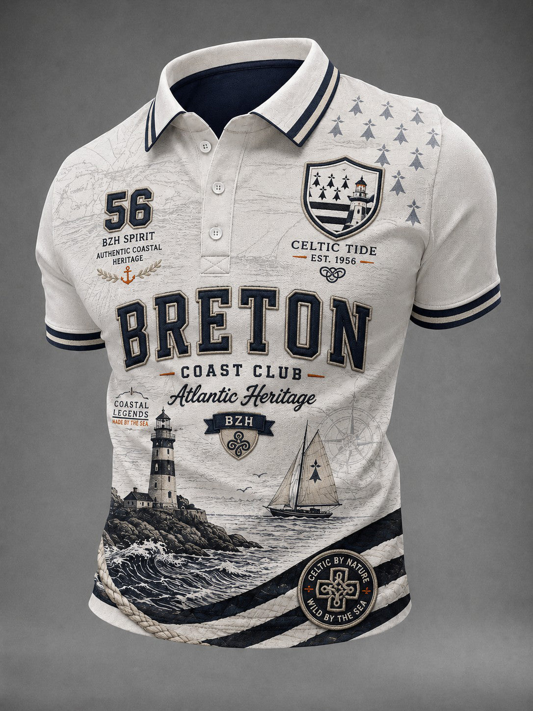 Chemise pour homme imprimée celtique de Bretagne, France