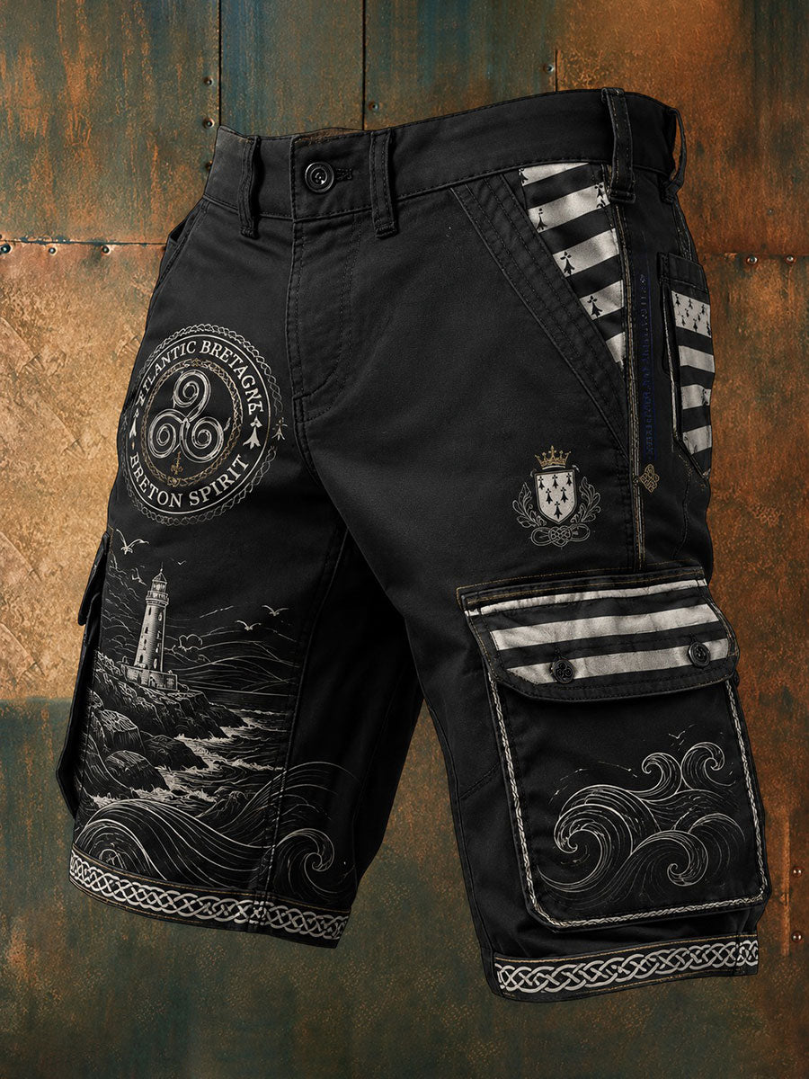 Shorts à imprimé celtique breton pour hommes