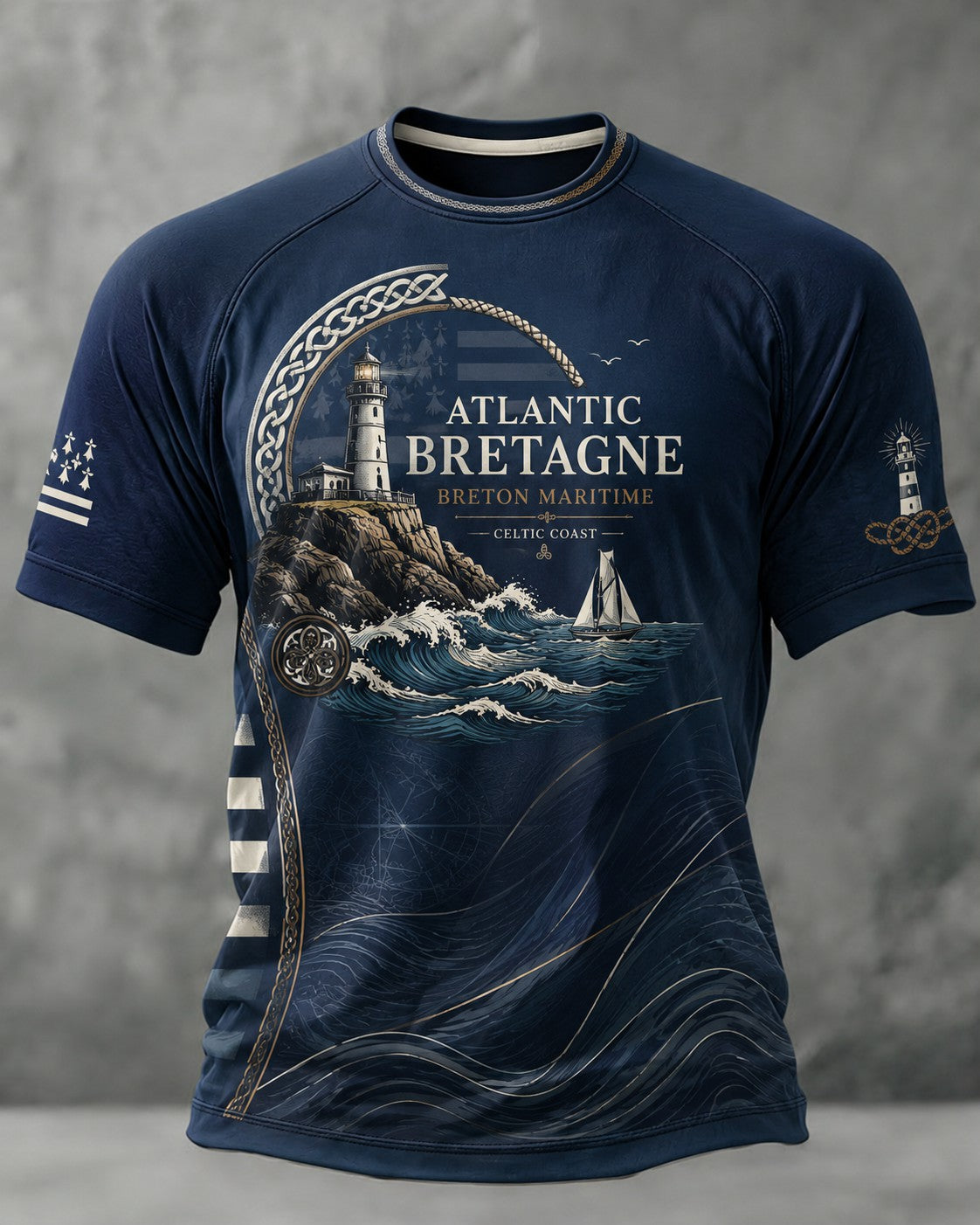 T-shirt pour hommes imprimé celtique de Bretagne, France