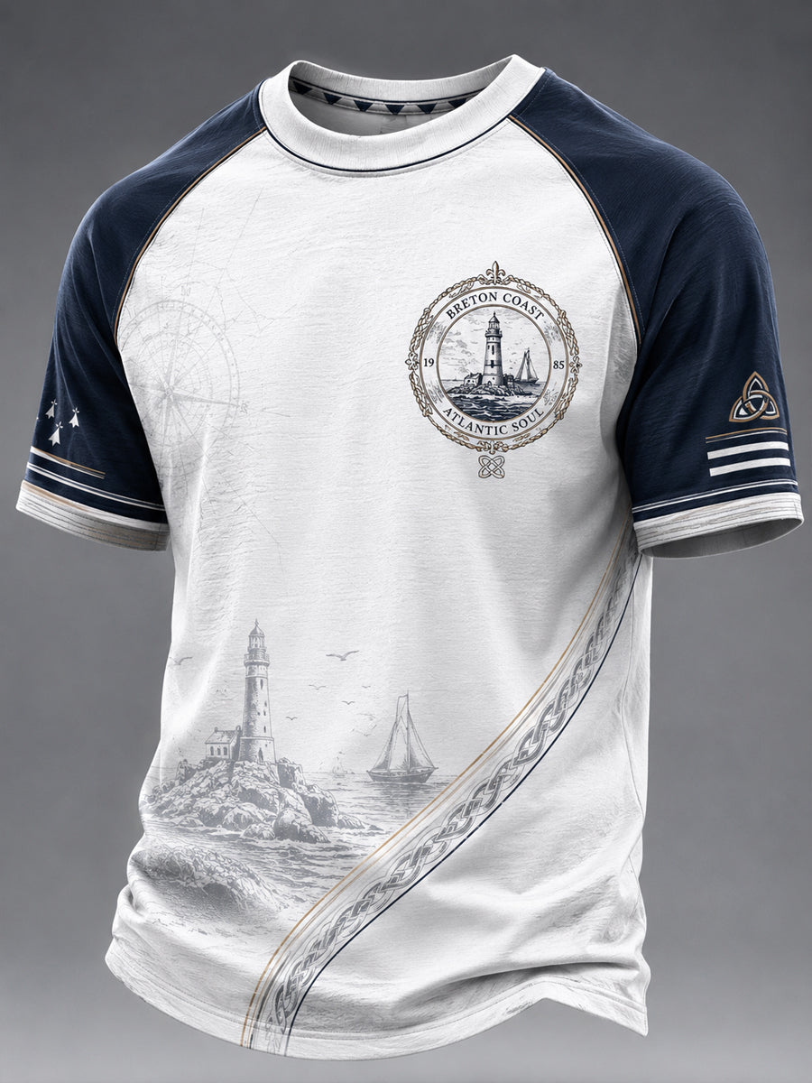 T-shirt décontracté à manches courtes pour homme, imprimé celtique de Bretagne, France