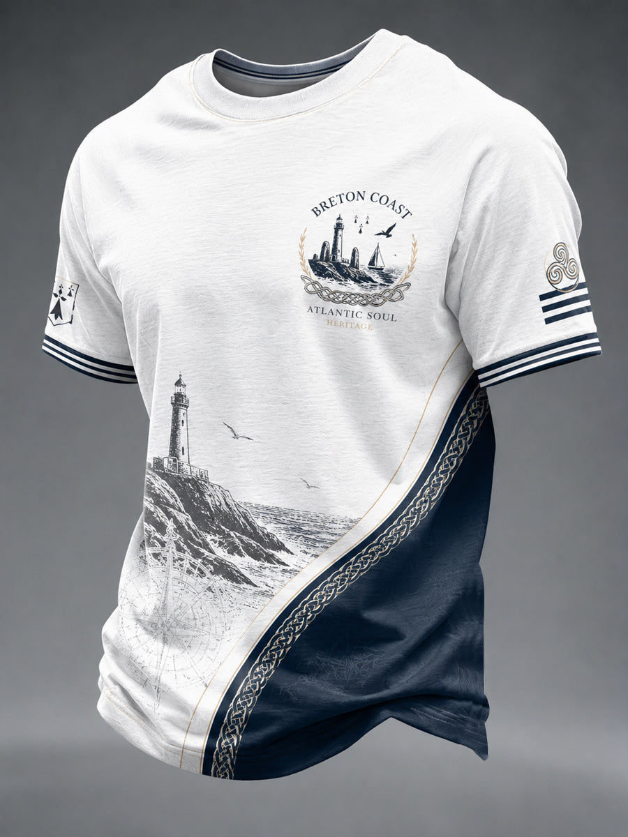 T-shirt pour hommes imprimé celtique de Bretagne, France