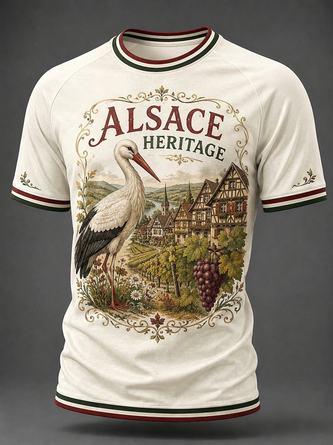 T-shirt imprimé pour hommes, France Alsace