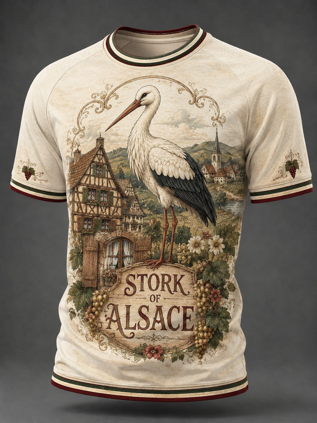 T-shirt imprimé pour hommes, France Alsace