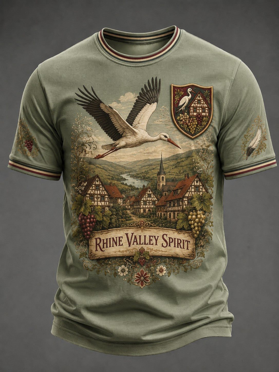 T-shirt imprimé pour hommes, France Alsace
