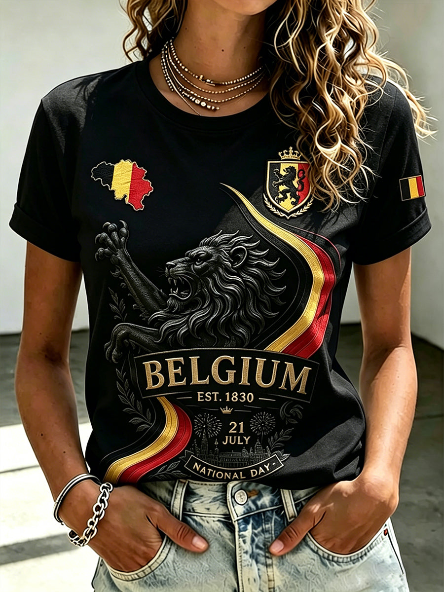 T-shirt à manches courtes imprimé fête nationale des femmes