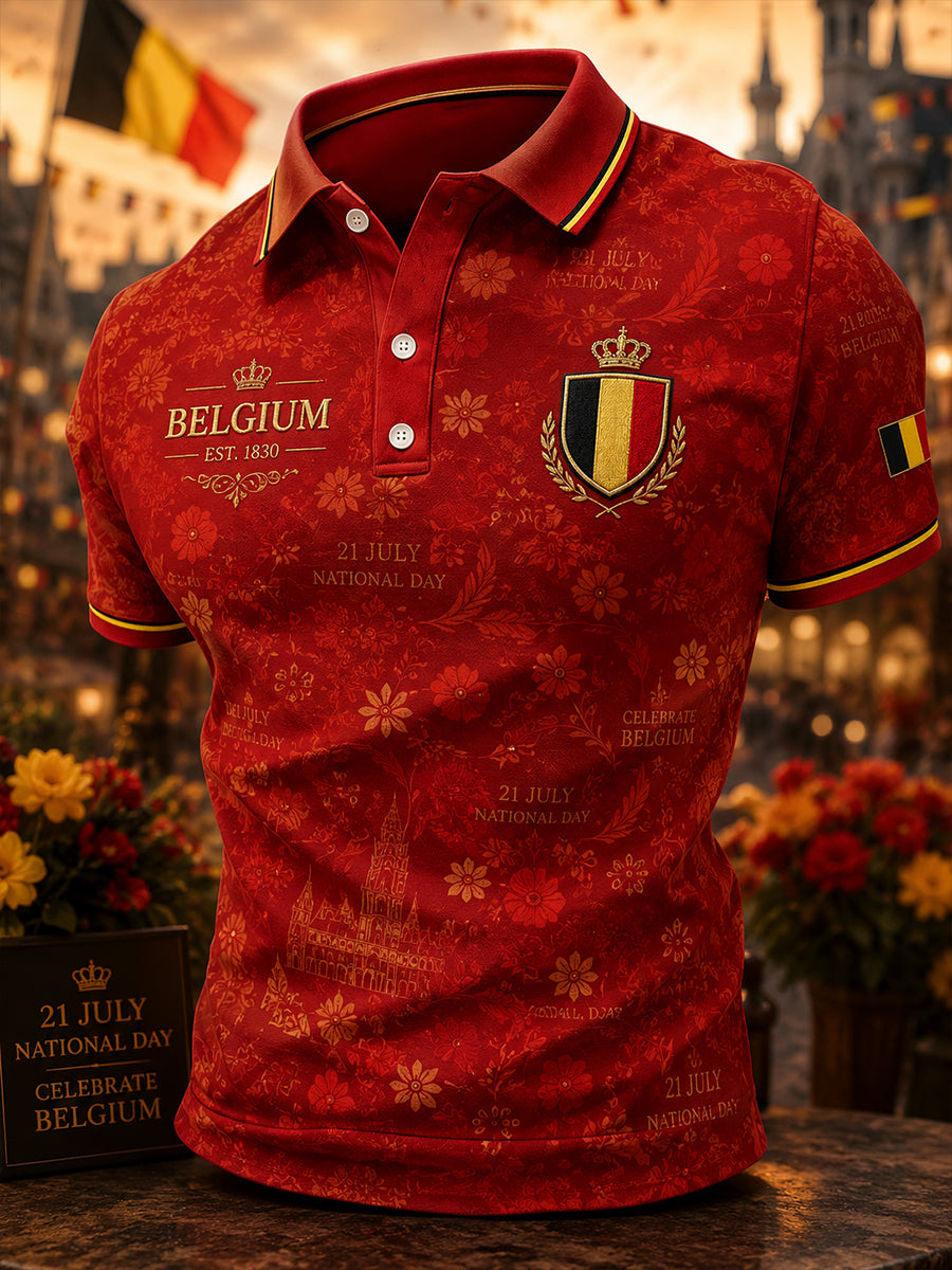 T-shirt polo à manches courtes imprimé pour la célébration de la Journée nationale des hommes