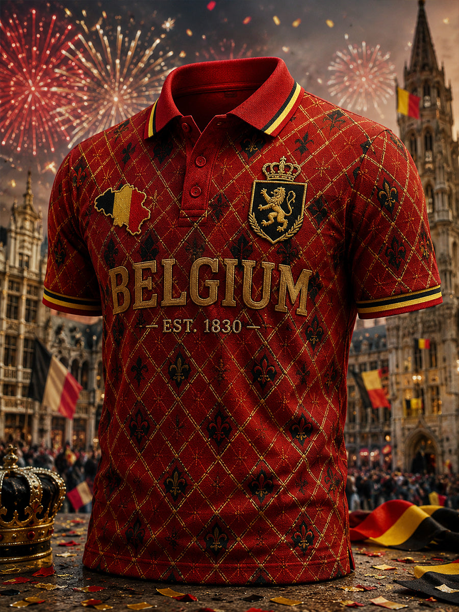 T-shirt polo à manches courtes imprimé pour la célébration de la Journée nationale des hommes