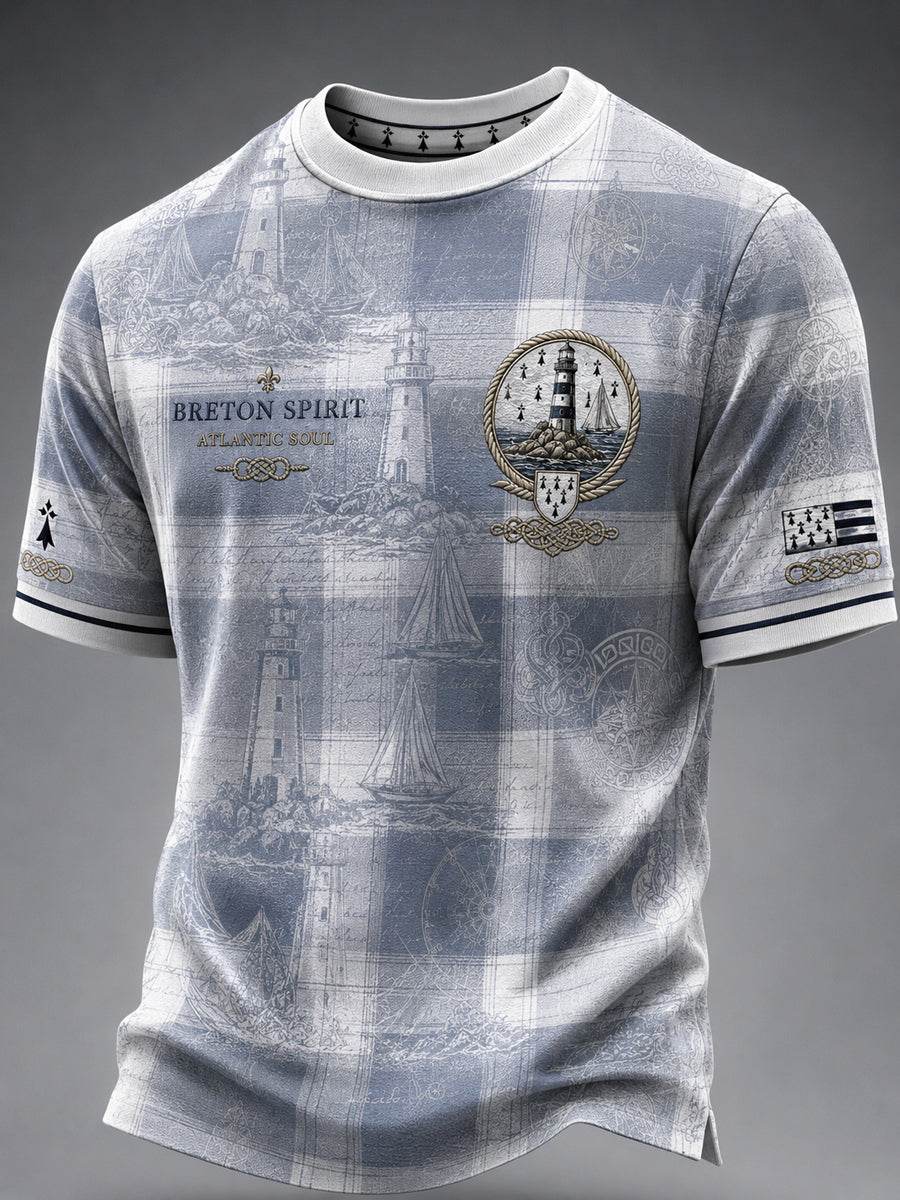 T-shirt pour hommes imprimé celtique de Bretagne, France