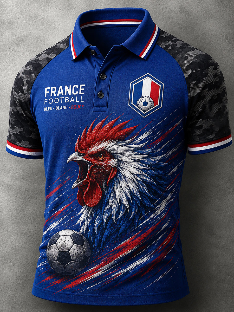 Chemise à imprimé pour fans de football français, modèle homme