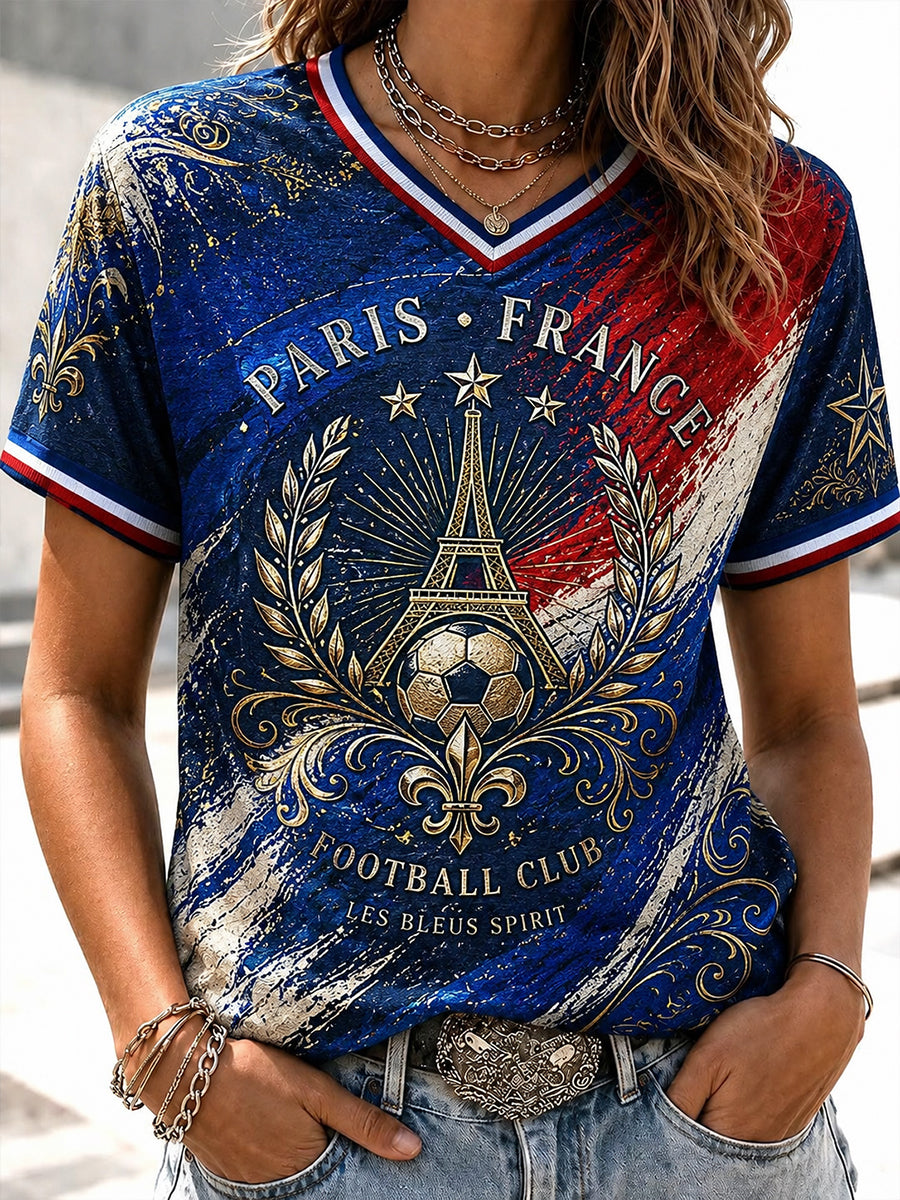 T-shirt pour femmes à imprimé fan de football français