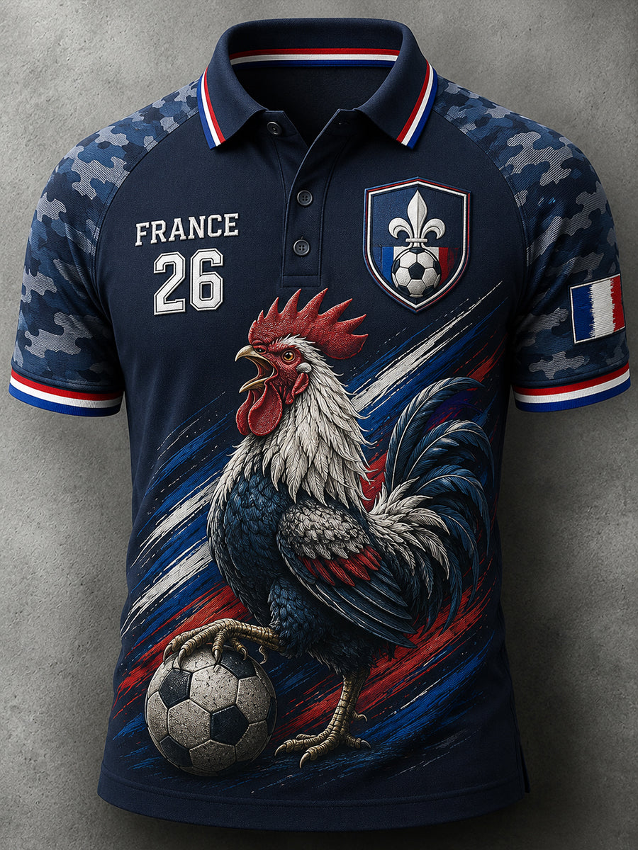 Chemise à imprimé pour fans de football français, modèle homme