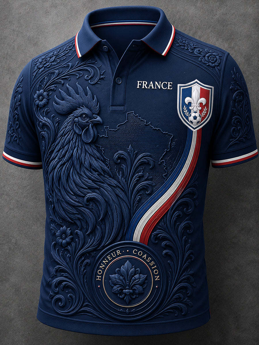 Chemise à imprimé pour fans de football français, modèle homme