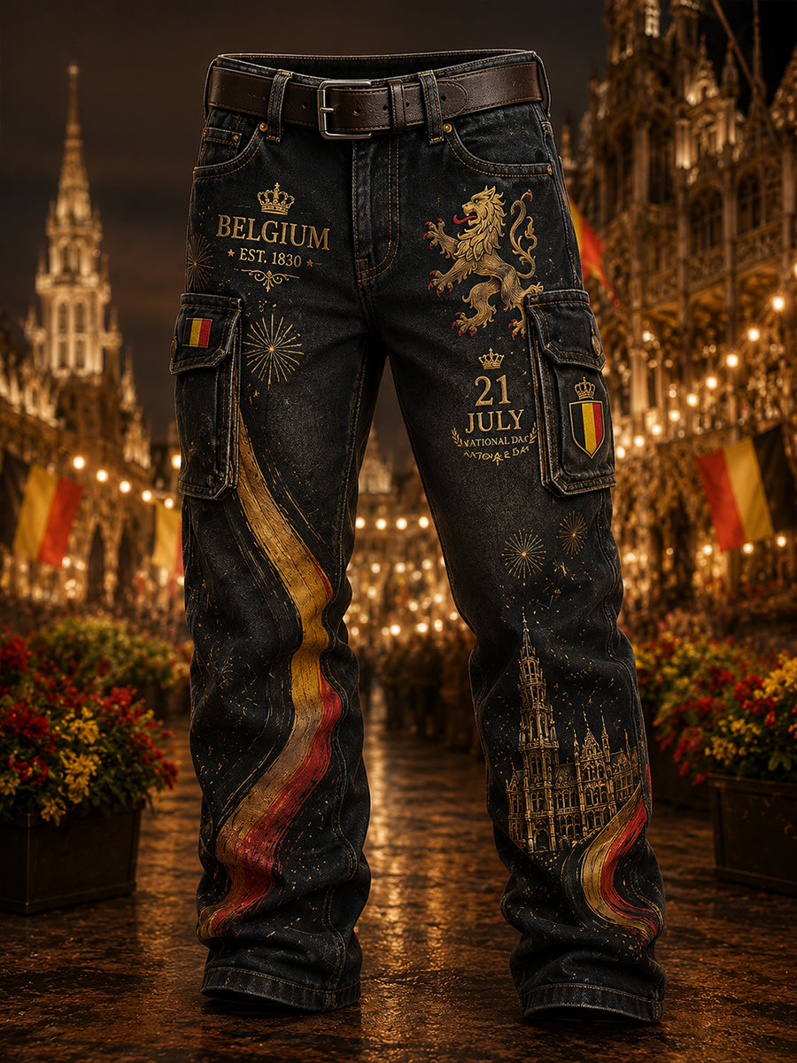 Pantalon cargo imprimé sur le thème de la Journée nationale des hommes