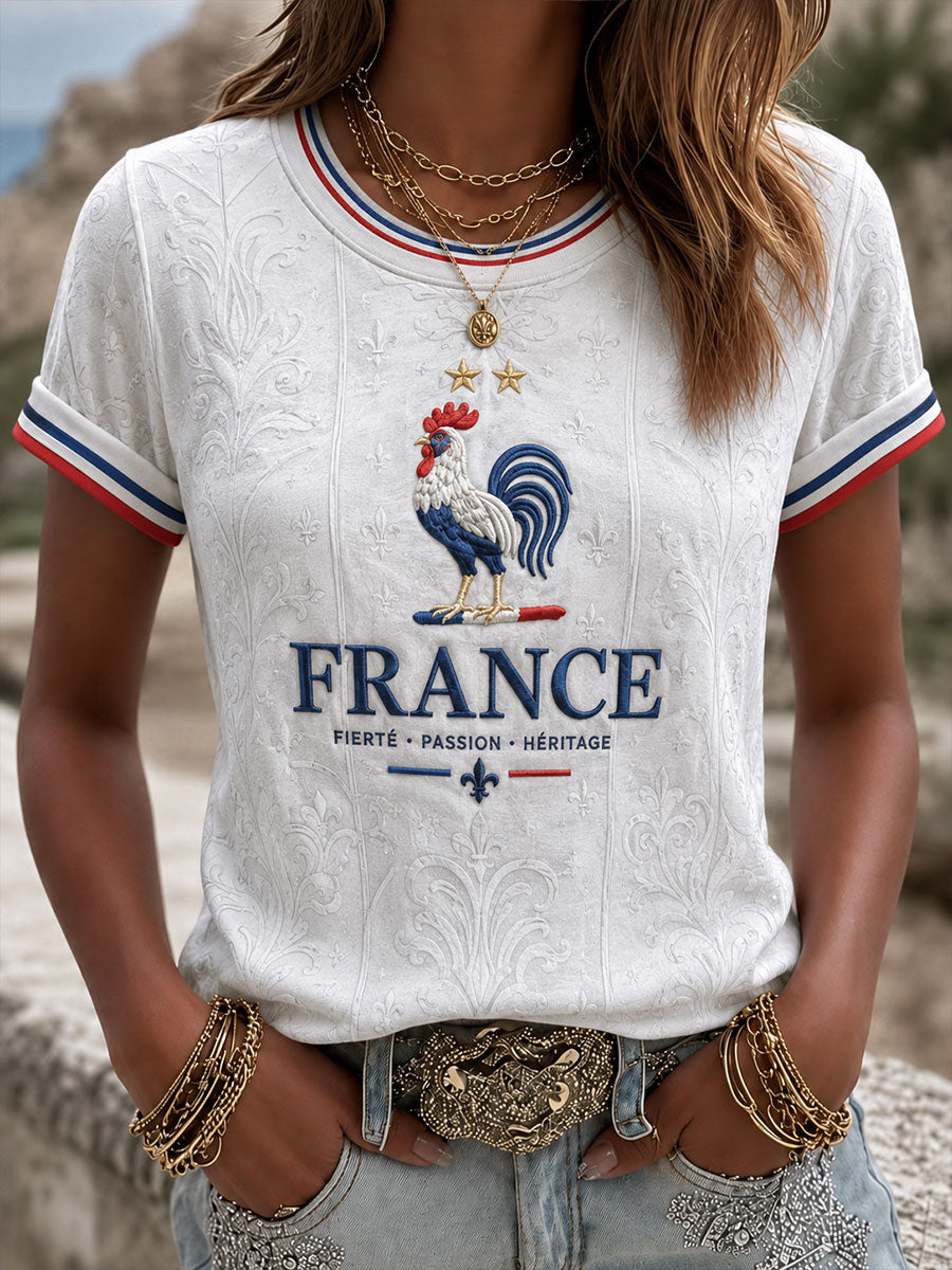 T-shirt à manches courtes France Football pour femme