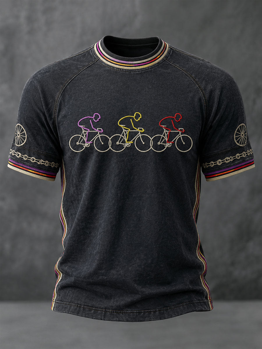 T-shirt à manches courtes pour la course cycliste masculine