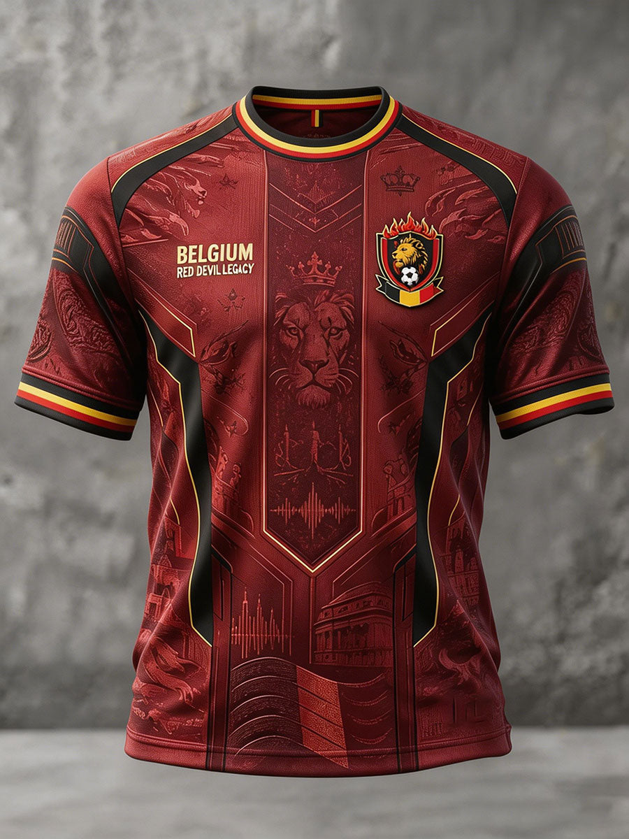 T-shirt imprimé pour hommes, fierté des amateurs de football belge