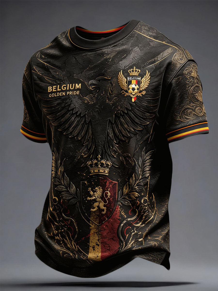 T-shirt imprimé pour hommes, fierté des amateurs de football belge