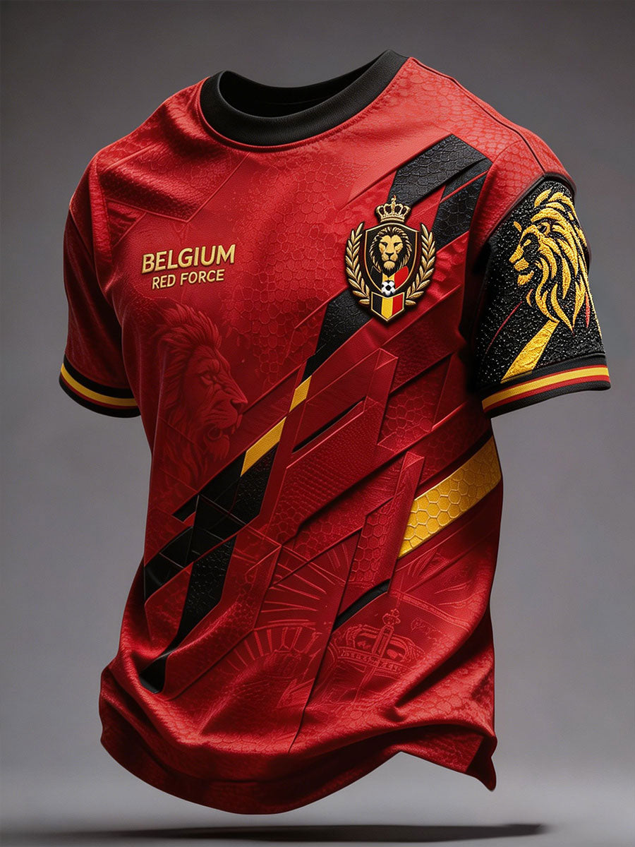 T-shirt imprimé pour hommes, fierté des amateurs de football belge