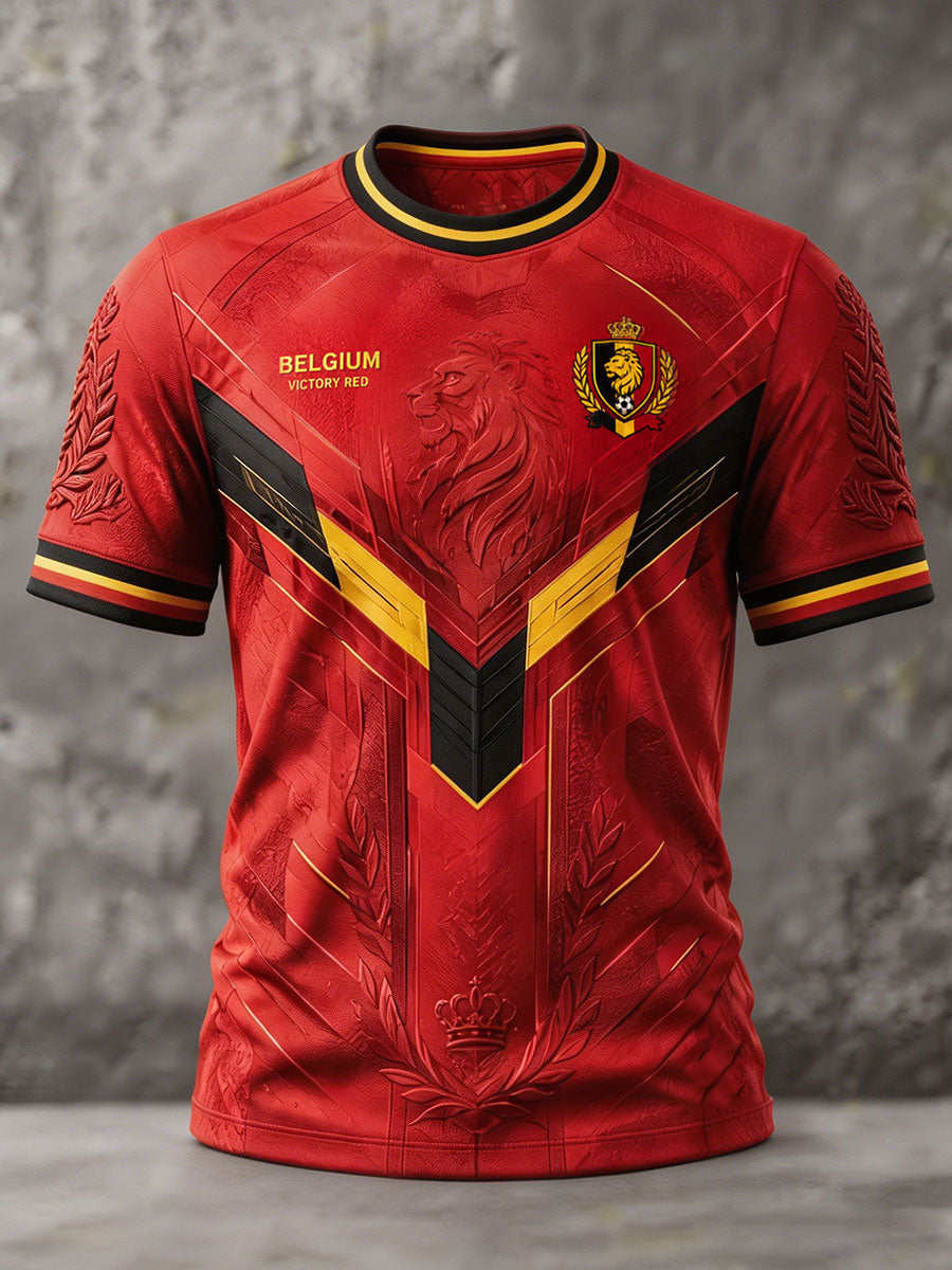 T-shirt imprimé pour hommes, fierté des amateurs de football belge