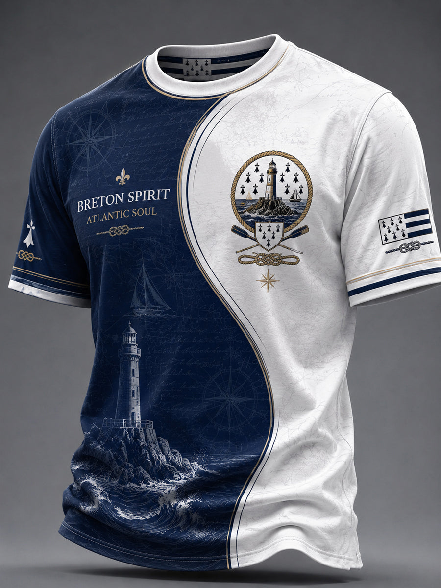 T-shirt pour hommes imprimé celtique de Bretagne, France