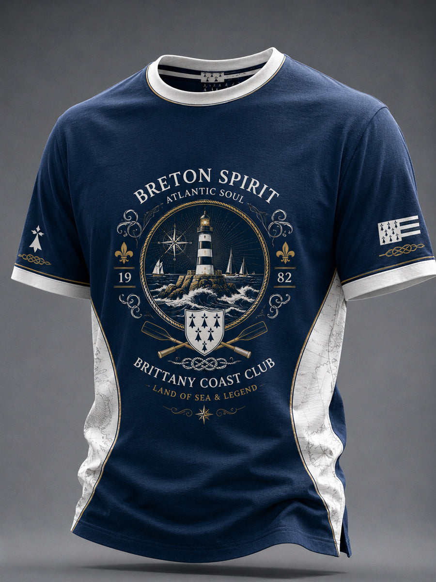 T-shirt pour hommes imprimé celtique de Bretagne, France