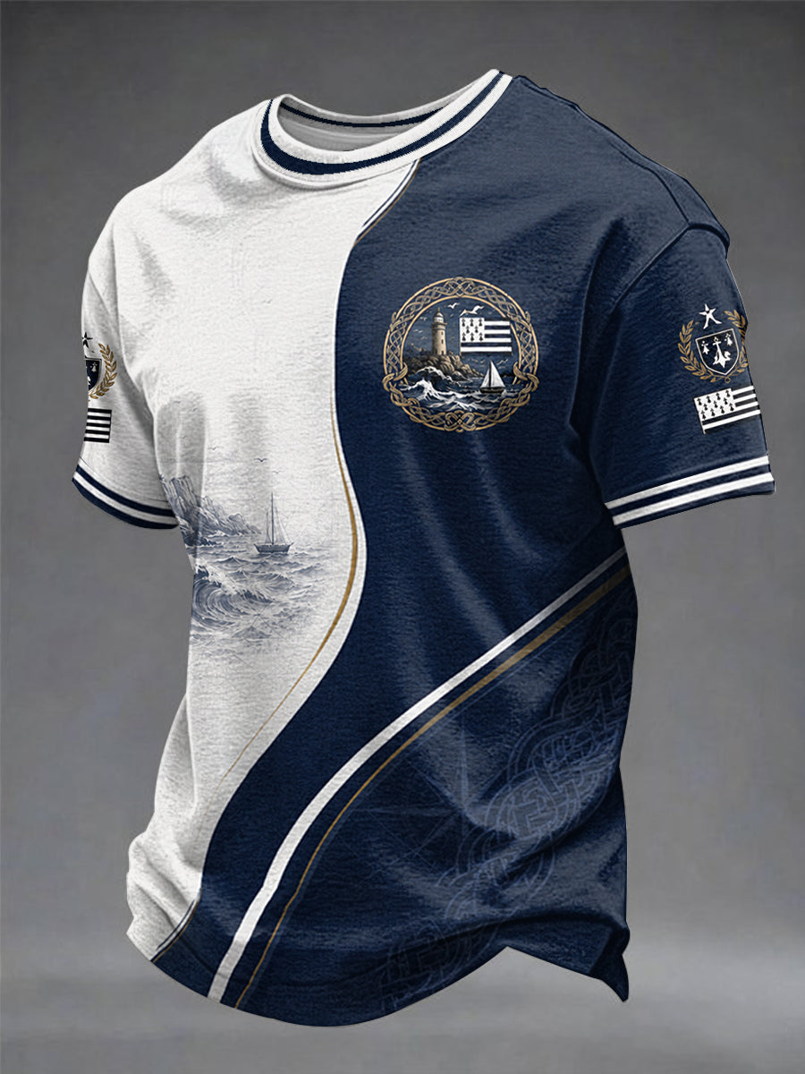 T-shirt pour hommes imprimé celtique de Bretagne, France