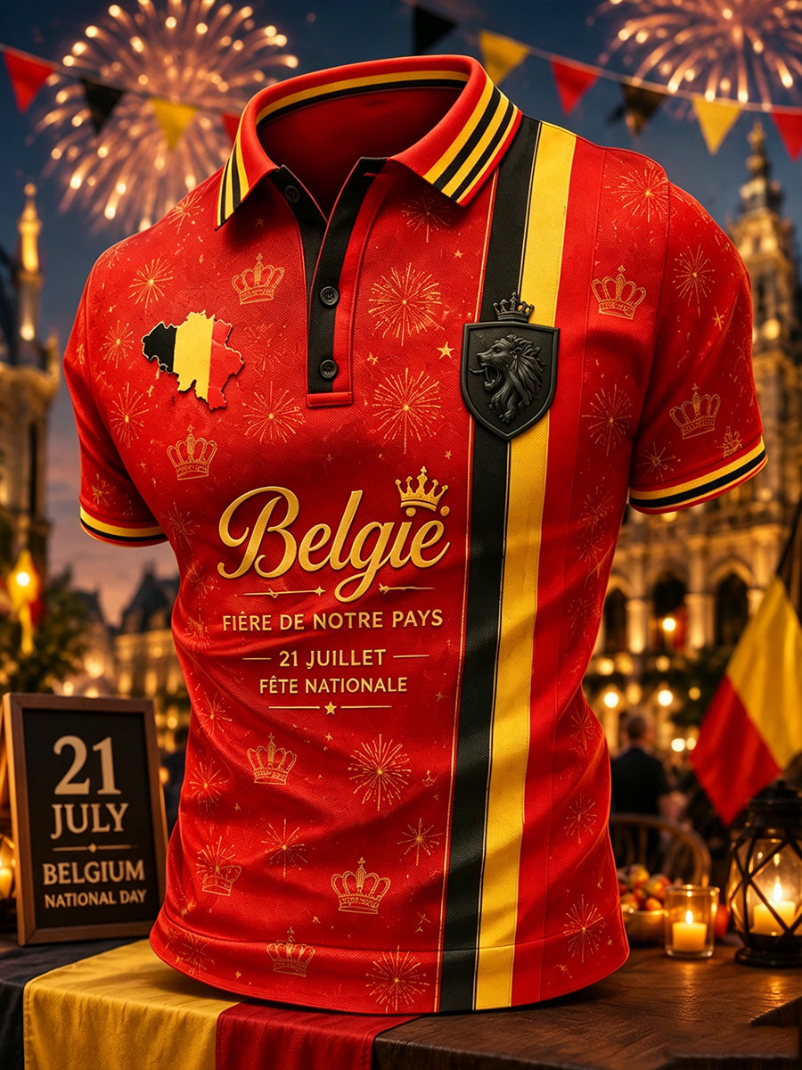 T-shirt polo à manches courtes imprimé pour la célébration de la Journée nationale des hommes