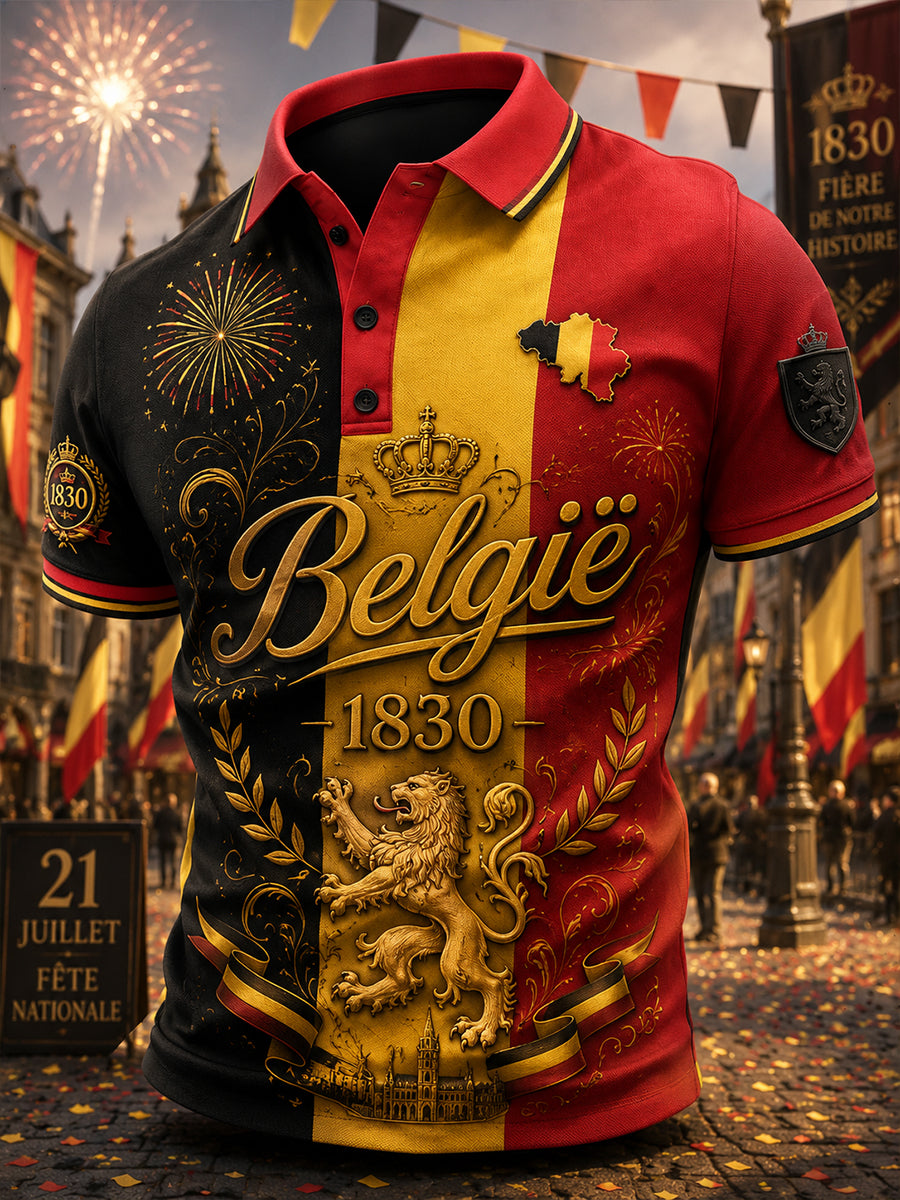 T-shirt polo à manches courtes imprimé pour la célébration de la Journée nationale des hommes