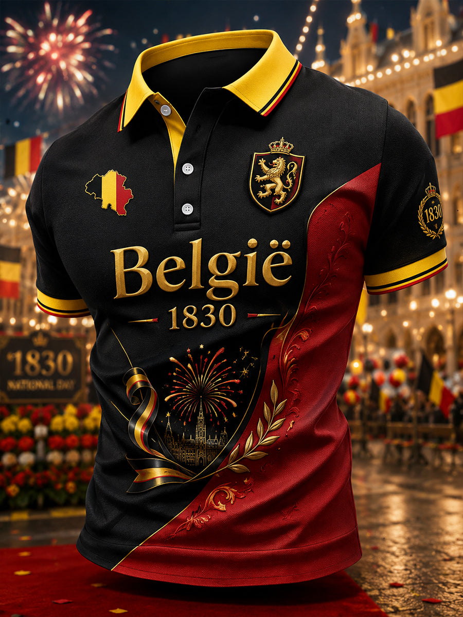 T-shirt polo à manches courtes imprimé pour la célébration de la Journée nationale des hommes