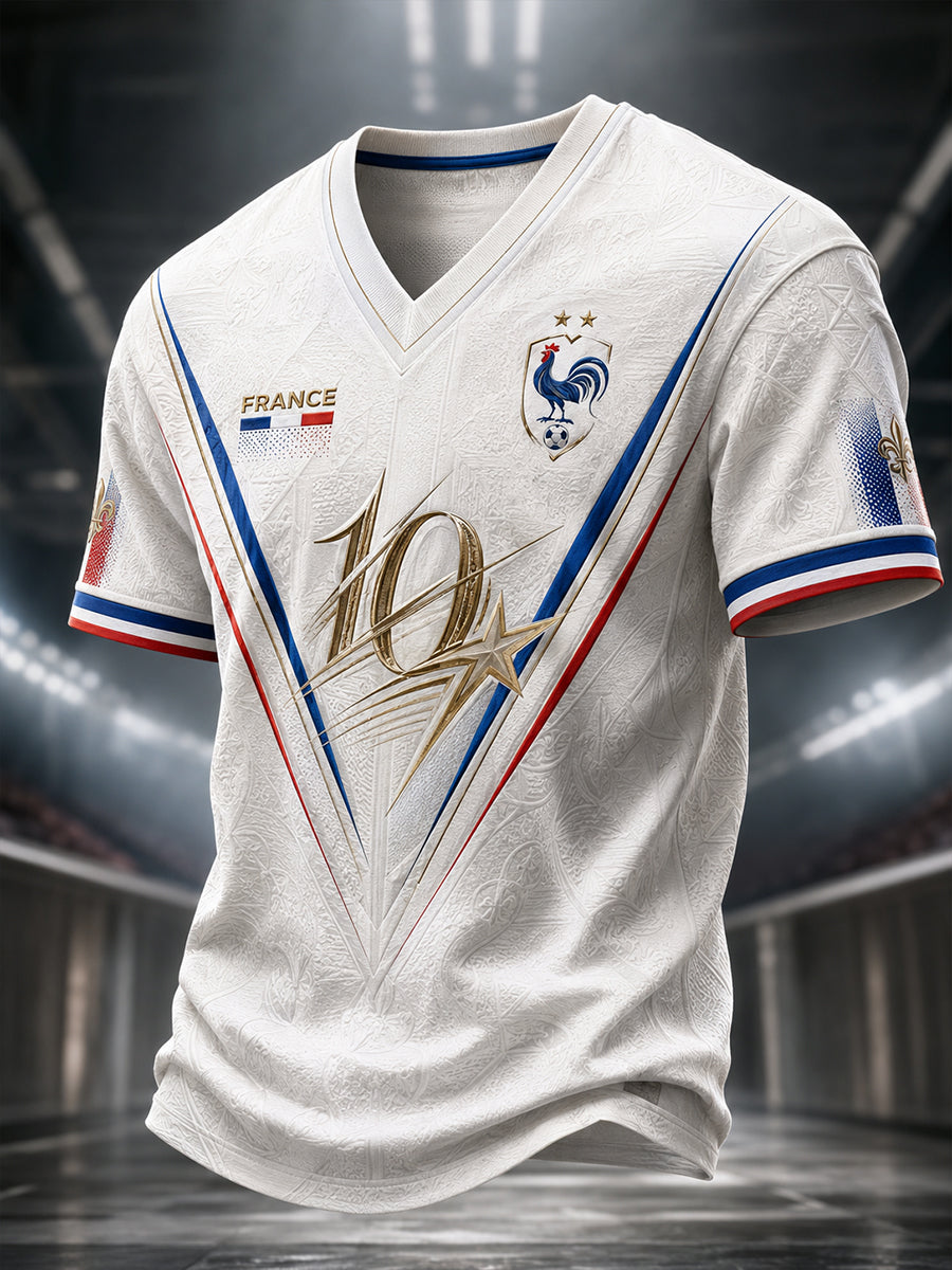 T-shirt col en V France Football pour homme