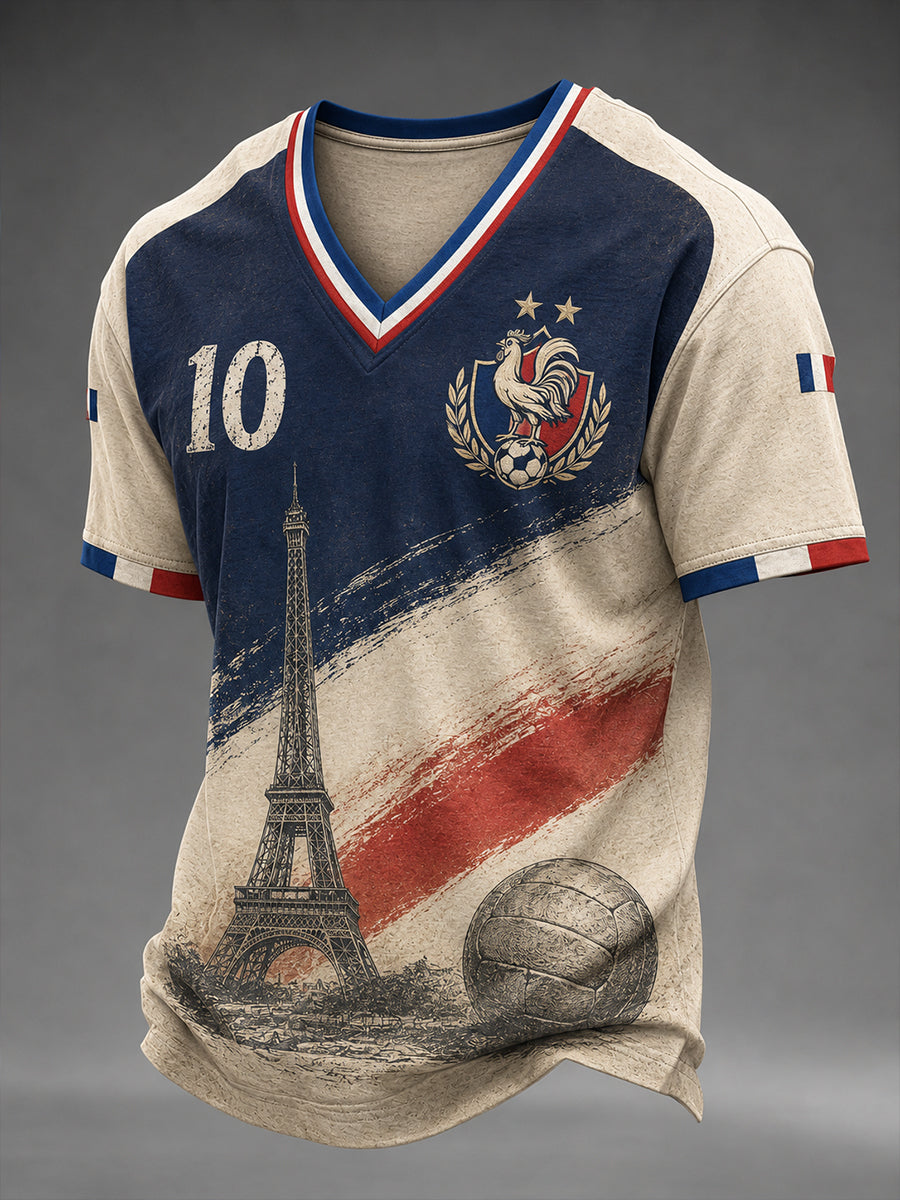T-shirt col en V France Football pour homme