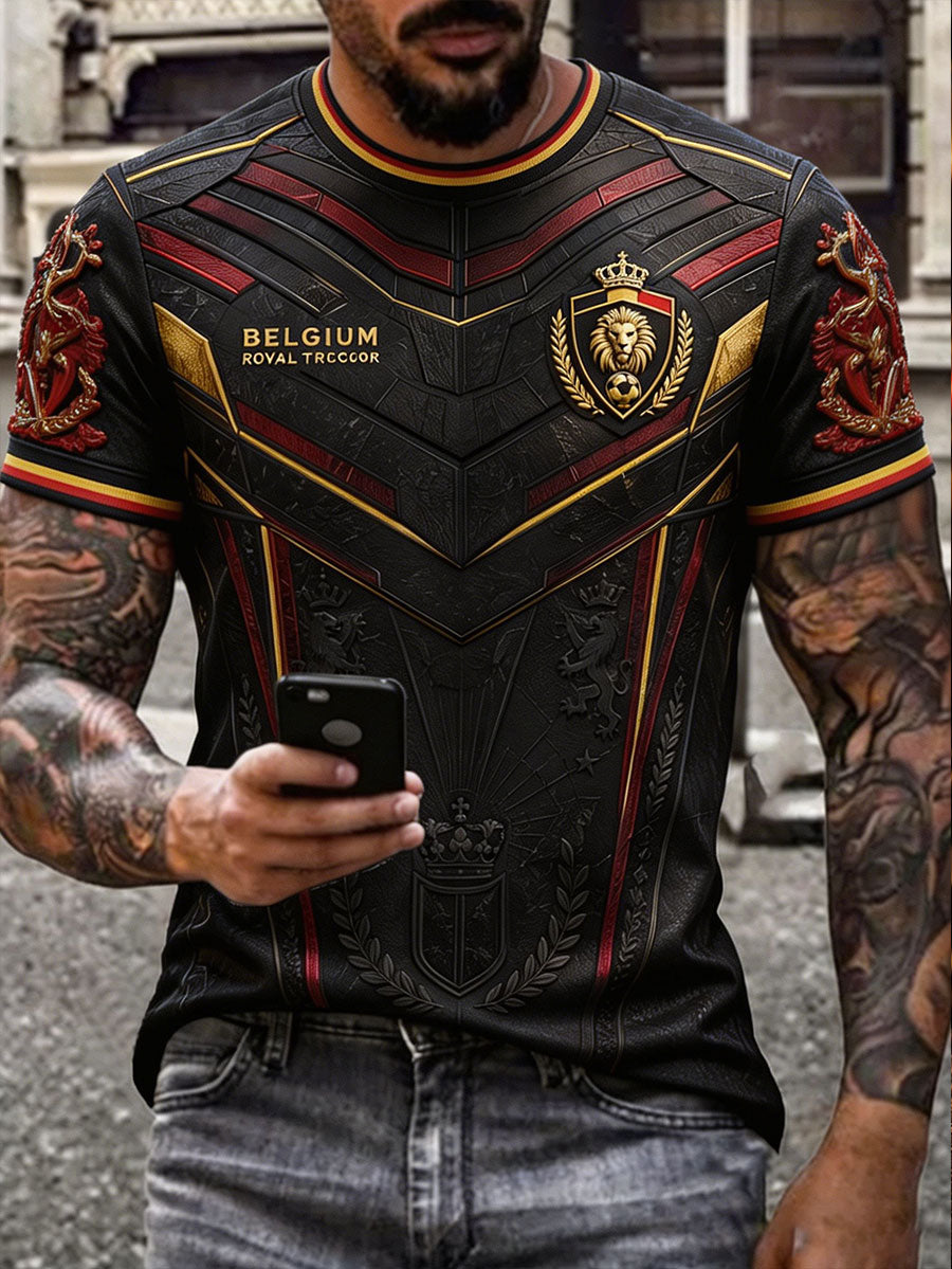 T-shirt homme à imprimé artistique pour la Fierté belge