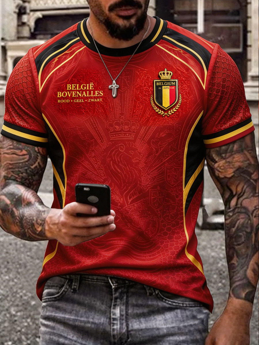 T-shirt homme à imprimé artistique pour la Fierté belge