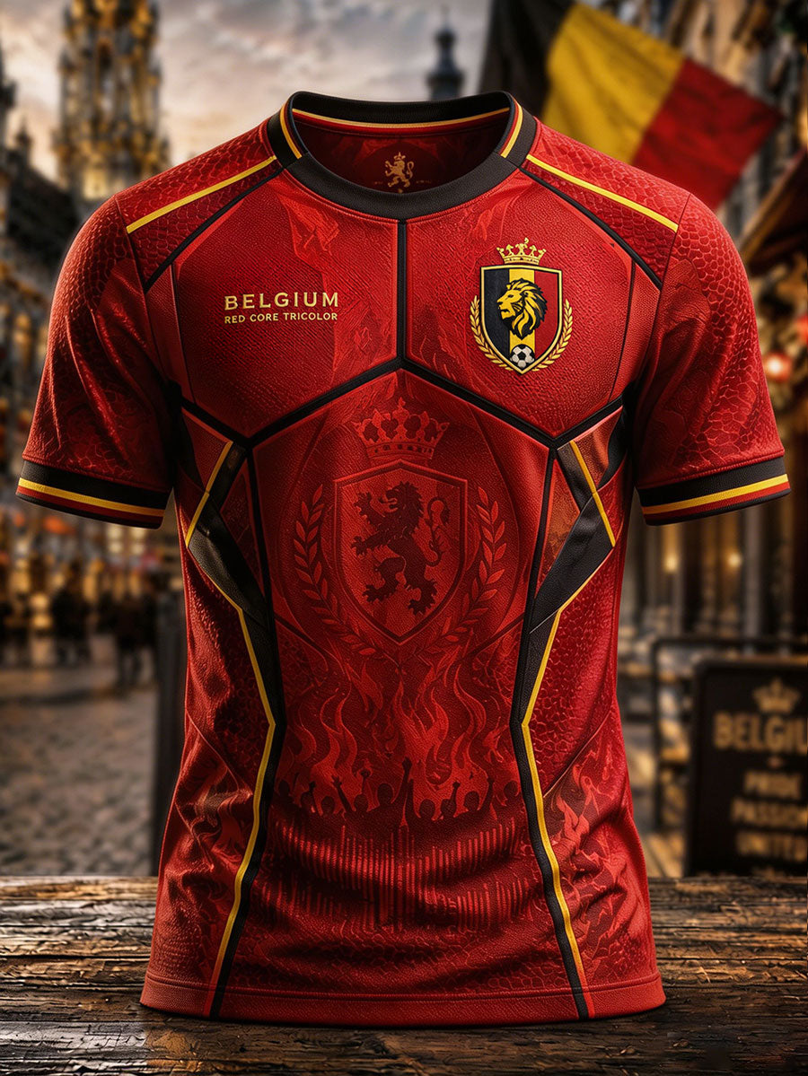 T-shirt homme à imprimé artistique pour la Fierté belge