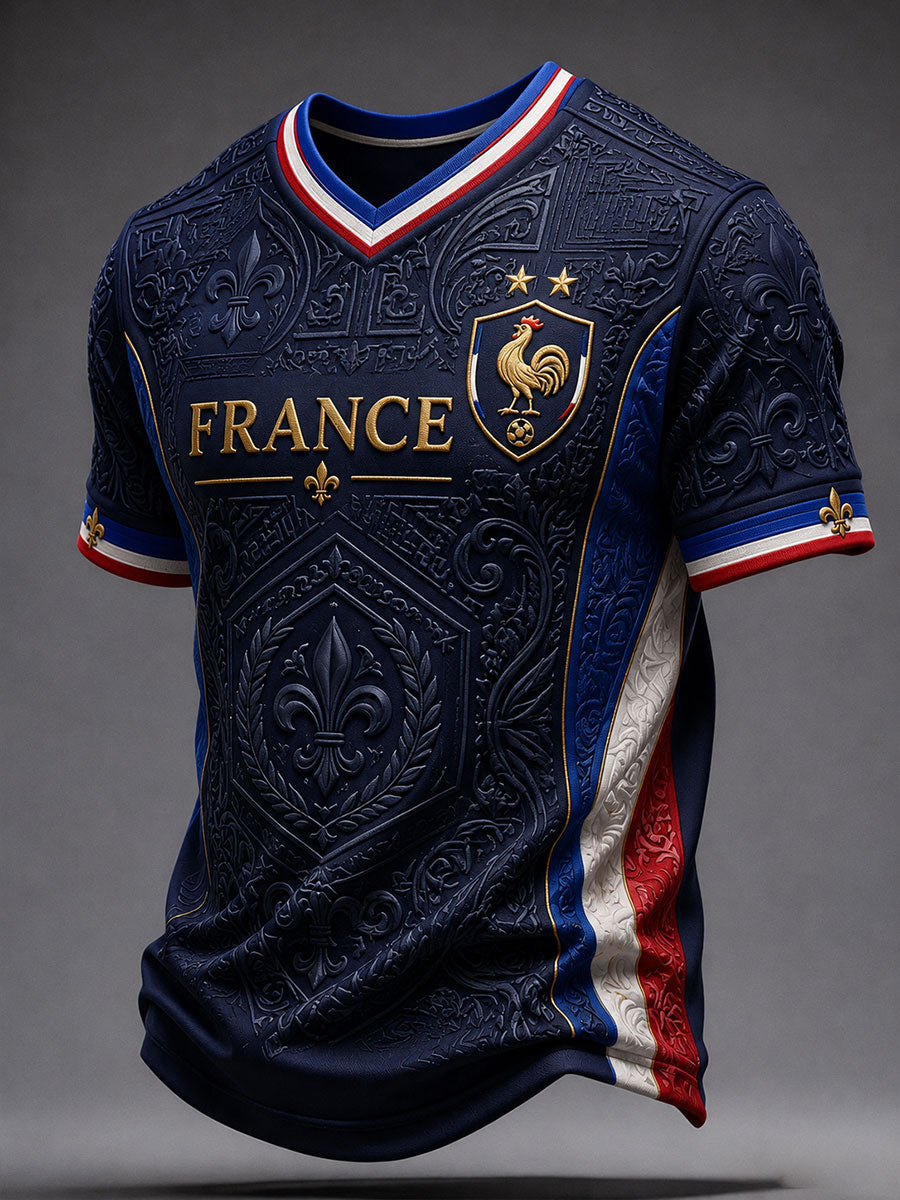 T-shirt col en V France Football pour homme