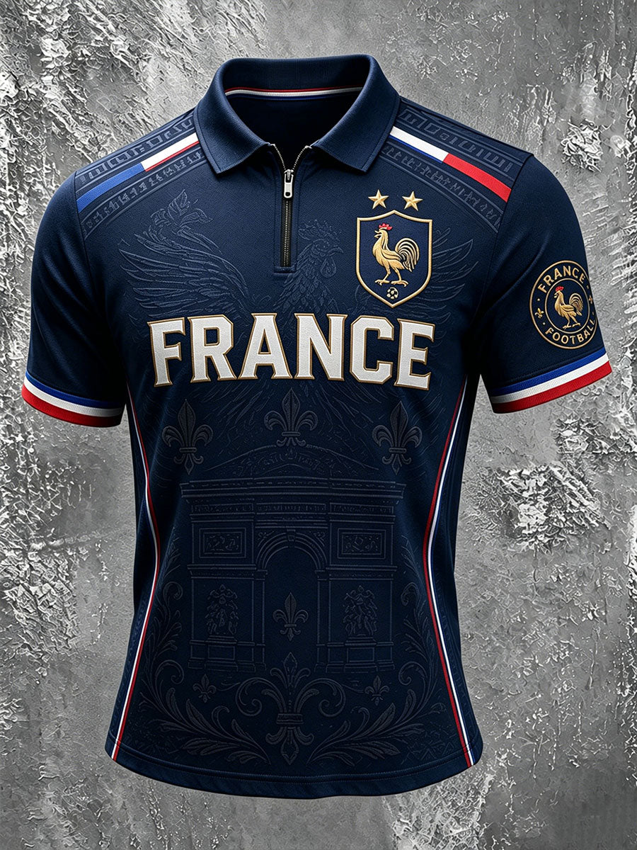 Sweat zippé à manches courtes France Football pour homme